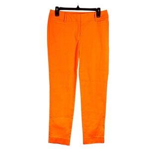 Talbots Hampshire Straight Ankle Pants Trouser Mid Rise Stretch Orange‎ Size 2